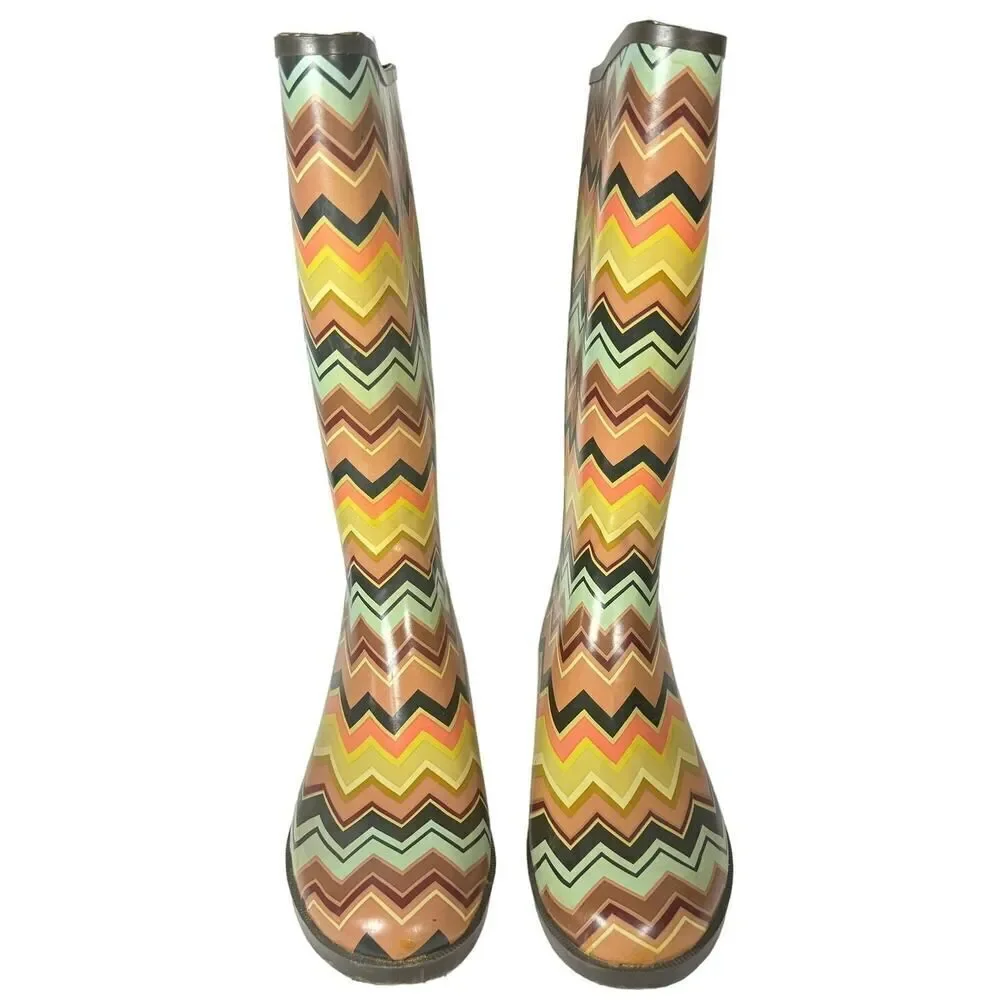 Missoni for Target Chevron Rain Boots - Brown, Yellow, Black, Blue